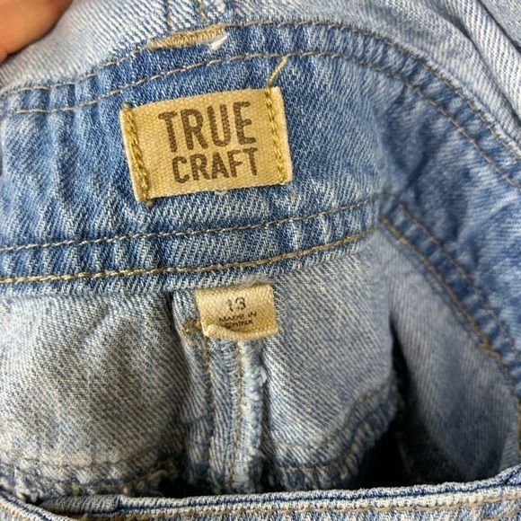 True Craft Denim Overall Shorts, Size 13 - Picture 3 of 6